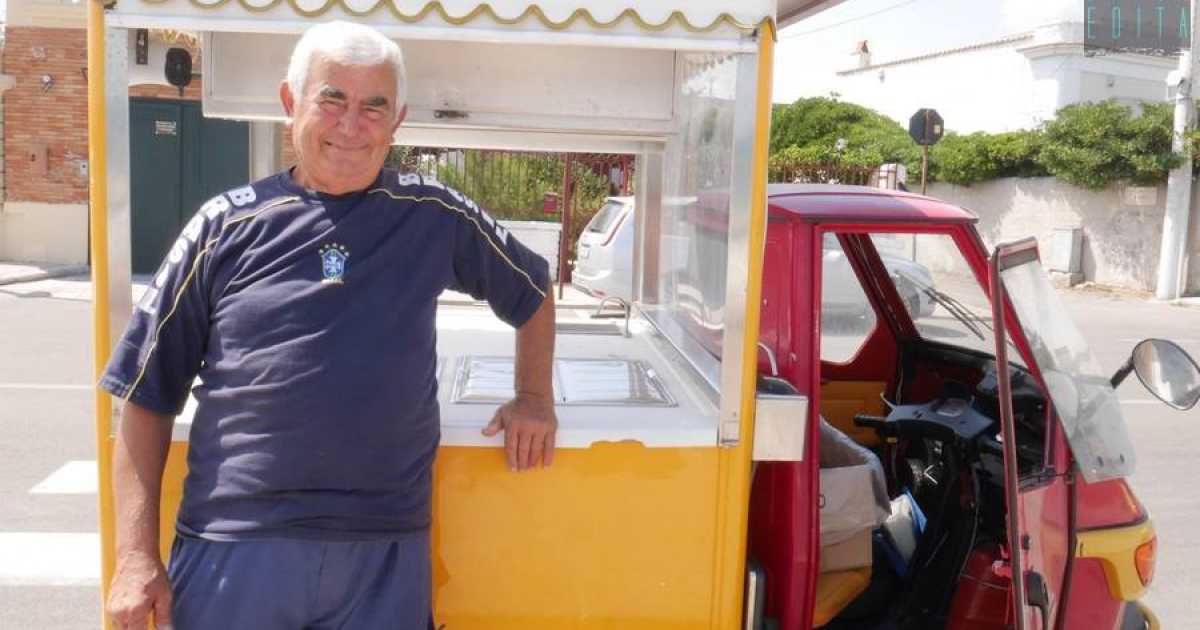 La storia di Donato: da 60 anni vende sulla costa barese il gelato, quello al limone